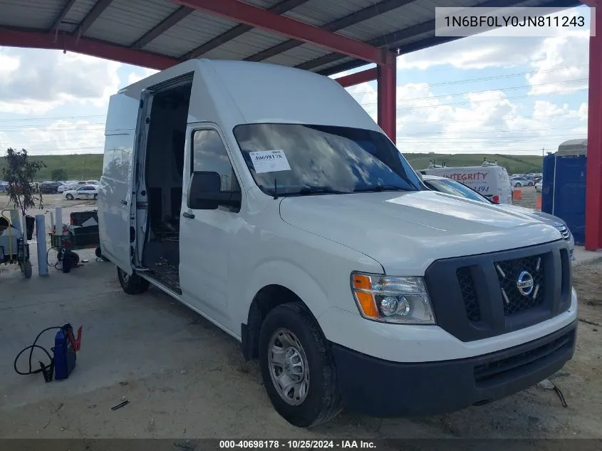 1N6BF0LY0JN811243 2018 Nissan Nv Cargo Nv2500 Hd Sv V6