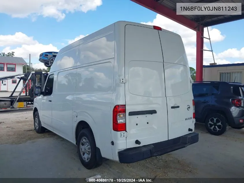 2018 Nissan Nv Cargo Nv2500 Hd Sv V6 VIN: 1N6BF0LY0JN811243 Lot: 40698178