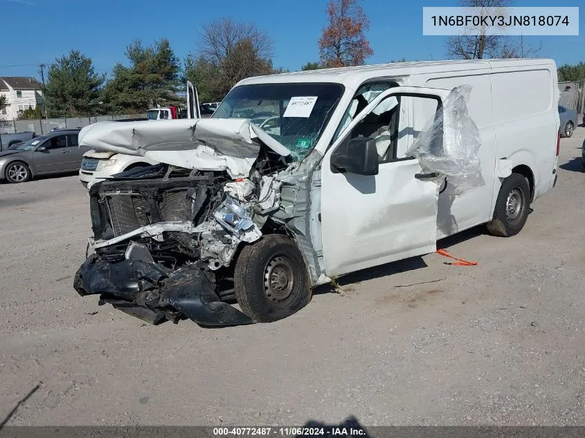 2018 Nissan Nv Cargo Nv2500 Hd S V6 VIN: 1N6BF0KY3JN818074 Lot: 40772487