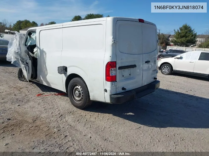 2018 Nissan Nv Cargo Nv2500 Hd S V6 VIN: 1N6BF0KY3JN818074 Lot: 40772487