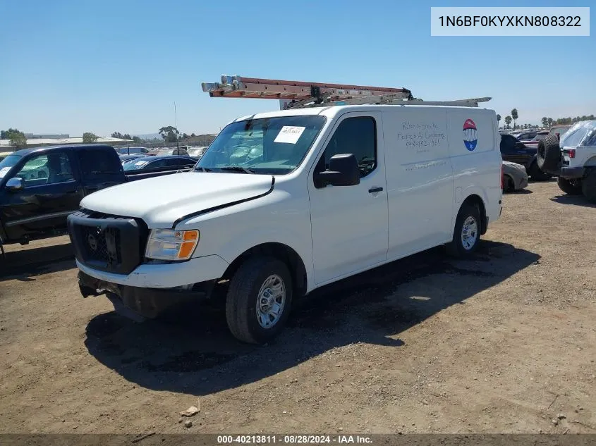 2019 Nissan Nv Cargo Nv2500 Hd Sv V6 VIN: 1N6BF0KYXKN808322 Lot: 40213811