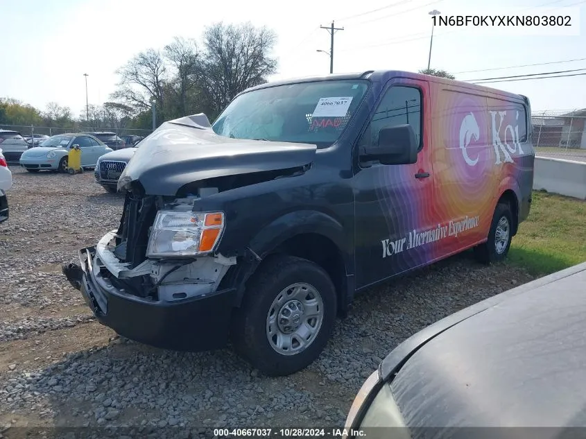 2019 Nissan Nv 2500 S/2500 Sv/2500 Sl VIN: 1N6BF0KYXKN803802 Lot: 40667037