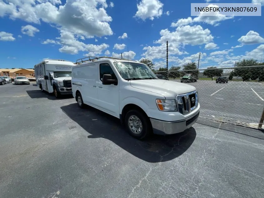 2019 Nissan Nv 2500 S/2500 Sv/2500 Sl VIN: 1N6BF0KY3KN807609 Lot: 40728042