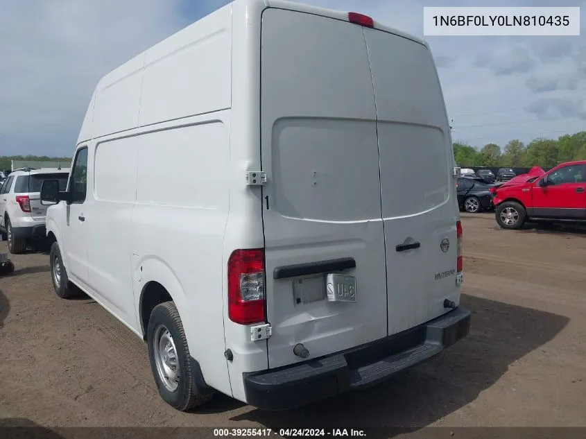 2020 Nissan Nv Cargo Nv2500 Hd S High Roof V6 VIN: 1N6BF0LY0LN810435 Lot: 39255417