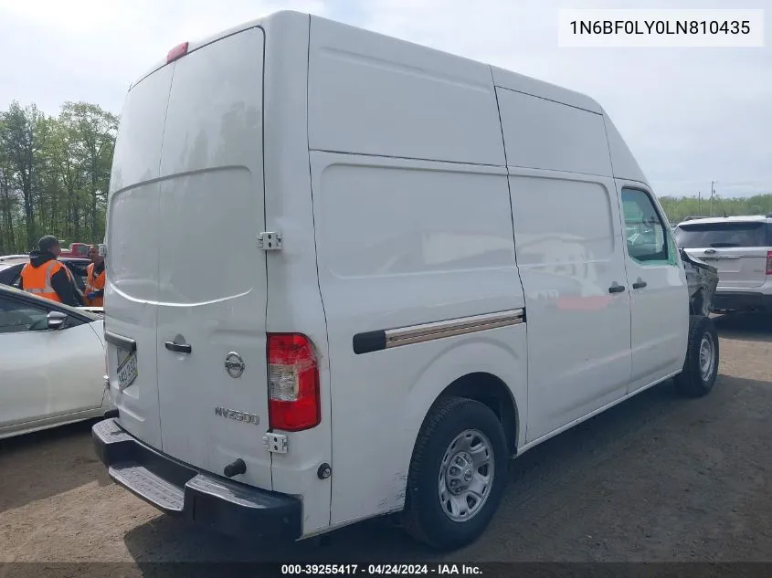 2020 Nissan Nv Cargo Nv2500 Hd S High Roof V6 VIN: 1N6BF0LY0LN810435 Lot: 39255417