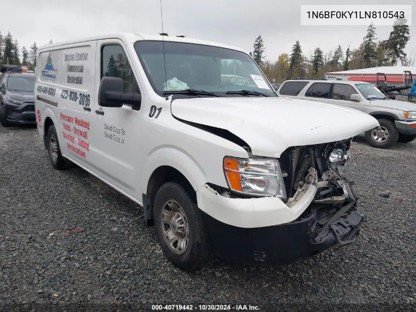 2020 Nissan Nv Cargo Nv2500 Hd Sv Standard Roof V6 VIN: 1N6BF0KY1LN810543 Lot: 40719442