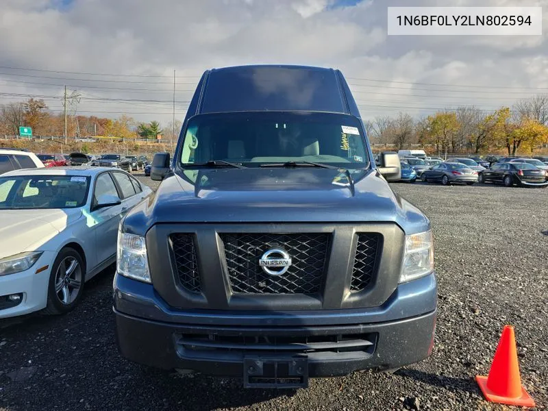 2020 Nissan Nv 2500 S/2500 Sv VIN: 1N6BF0LY2LN802594 Lot: 40896308