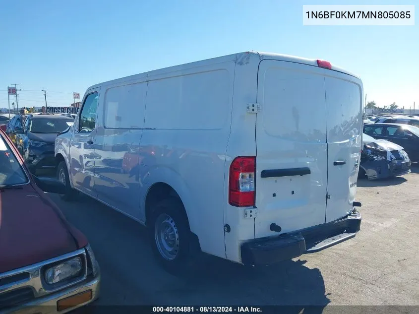 1N6BF0KM7MN805085 2021 Nissan Nv Cargo Nv1500 S Standard Roof V6