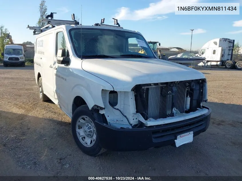 2021 Nissan Nv Cargo Nv2500 Hd Sv Standard Roof V6 VIN: 1N6BF0KYXMN811434 Lot: 40627535