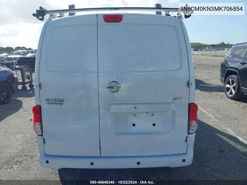 2021 Nissan Nv200 Compact Cargo Sv Xtronic Cvt VIN: 3N6CM0KN3MK706854 Lot: 40646340