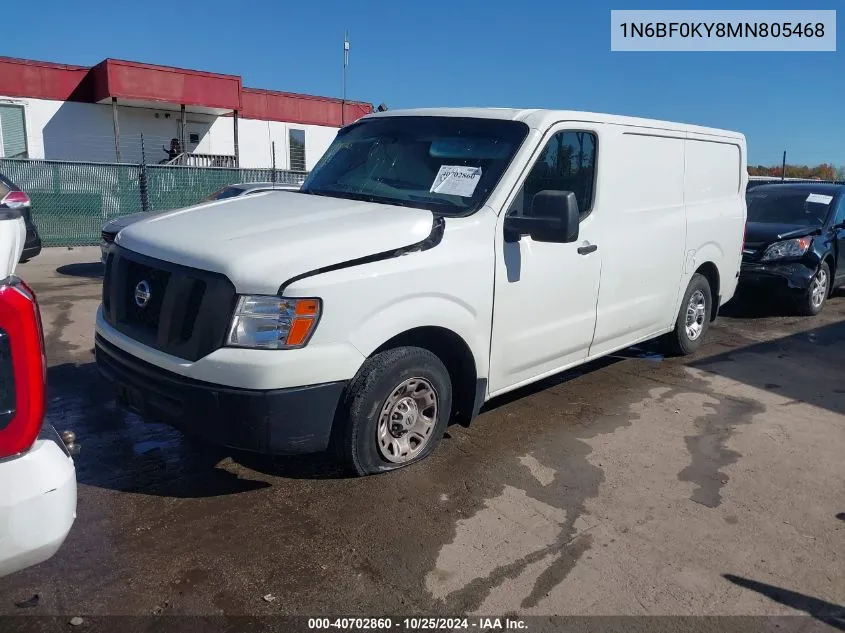 1N6BF0KY8MN805468 2021 Nissan Nv Cargo Nv2500 Hd Sv Standard Roof V6