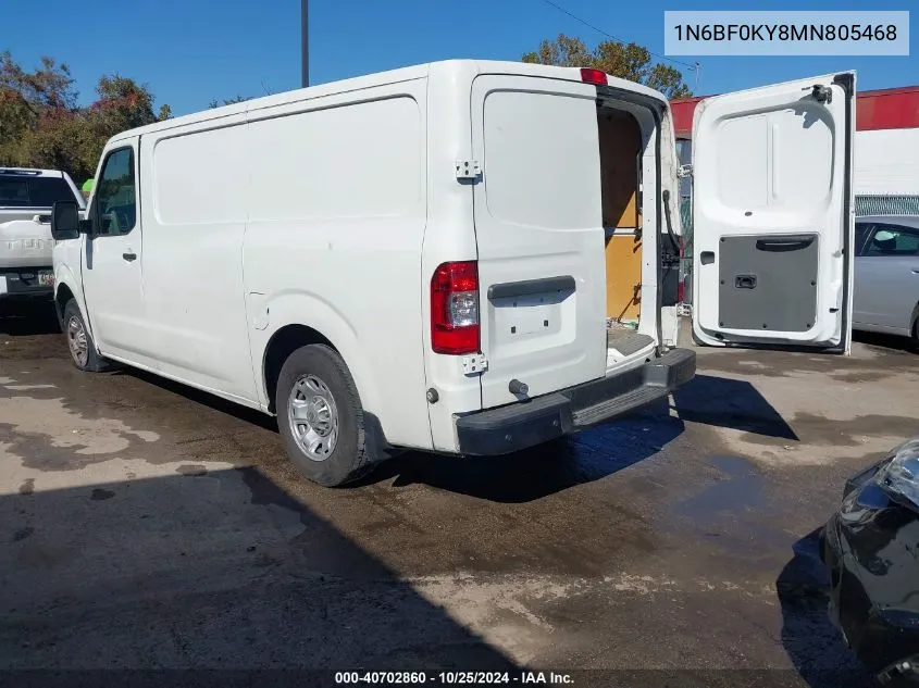 1N6BF0KY8MN805468 2021 Nissan Nv Cargo Nv2500 Hd Sv Standard Roof V6