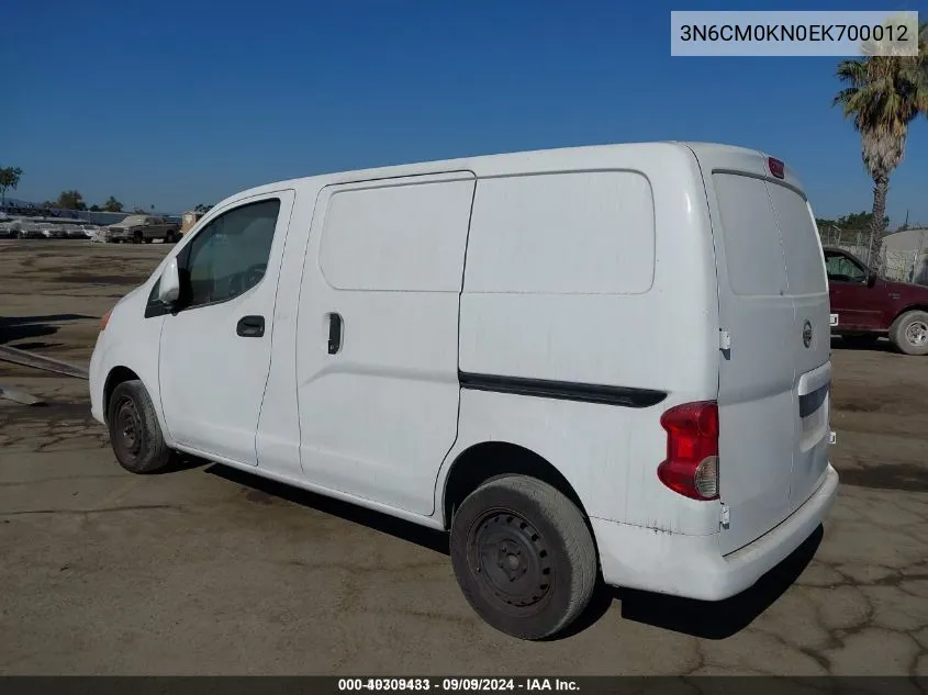 2014 Nissan Nv200 Sv VIN: 3N6CM0KN0EK700012 Lot: 40309433