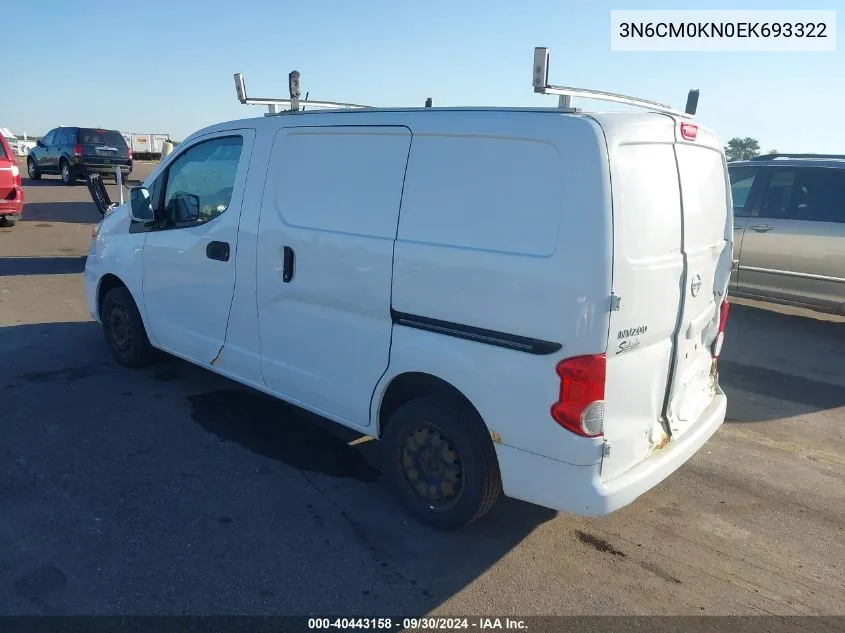 2014 Nissan Nv200 Sv VIN: 3N6CM0KN0EK693322 Lot: 40443158