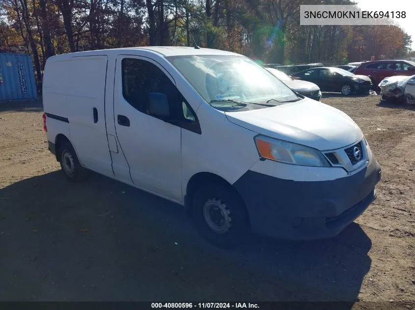 2014 Nissan Nv200 S VIN: 3N6CM0KN1EK694138 Lot: 40800596