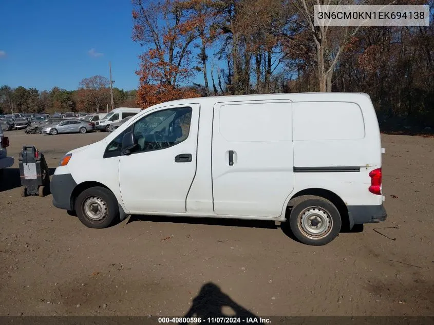 2014 Nissan Nv200 S VIN: 3N6CM0KN1EK694138 Lot: 40800596