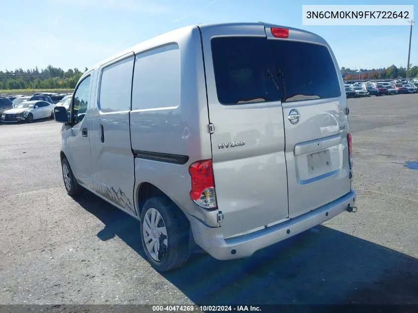 2015 Nissan Nv200 Sv VIN: 3N6CM0KN9FK722642 Lot: 40474269