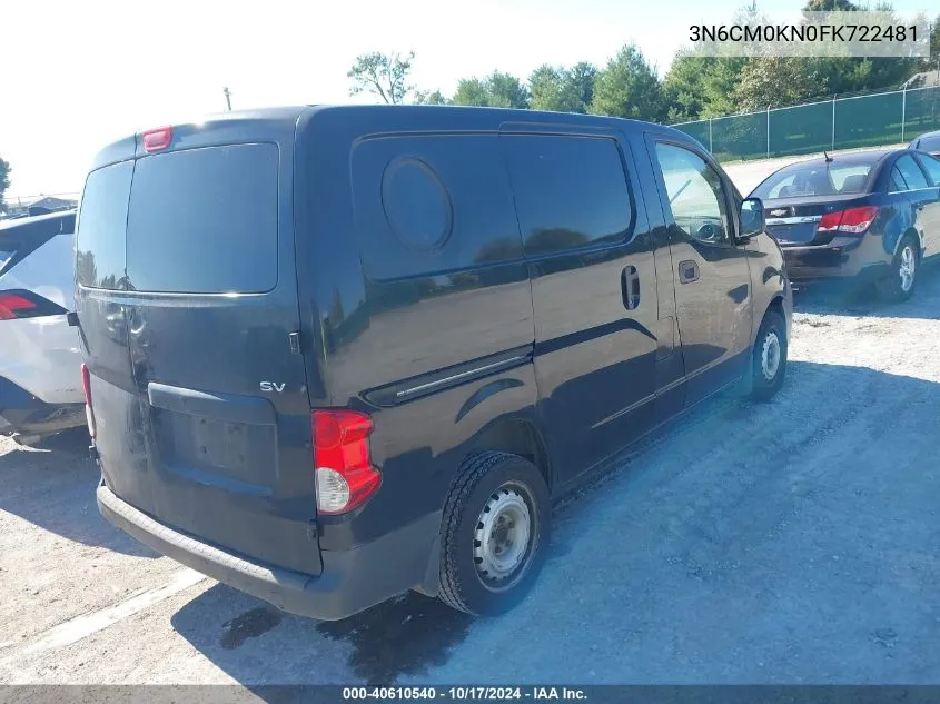 2015 Nissan Nv200 Sv VIN: 3N6CM0KN0FK722481 Lot: 40610540