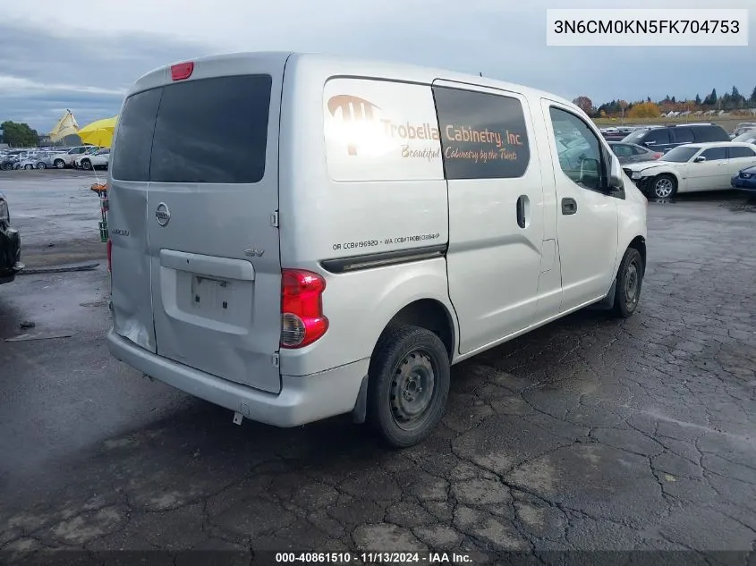 2015 Nissan Nv200 Sv VIN: 3N6CM0KN5FK704753 Lot: 40861510