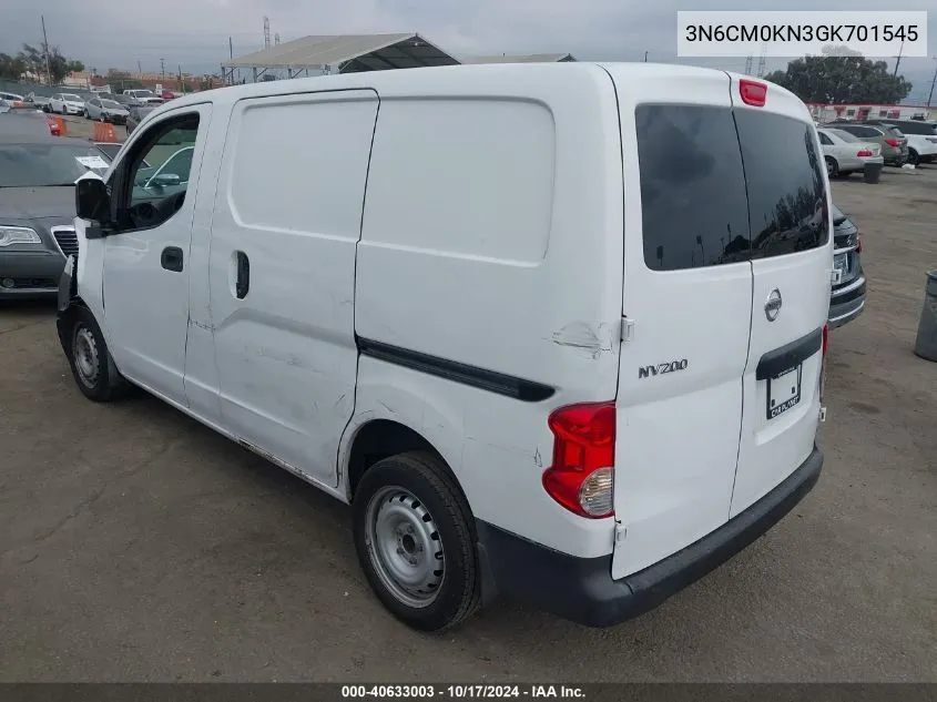 2016 Nissan Nv200 S VIN: 3N6CM0KN3GK701545 Lot: 40633003