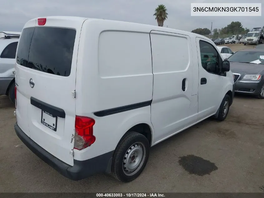 2016 Nissan Nv200 S VIN: 3N6CM0KN3GK701545 Lot: 40633003