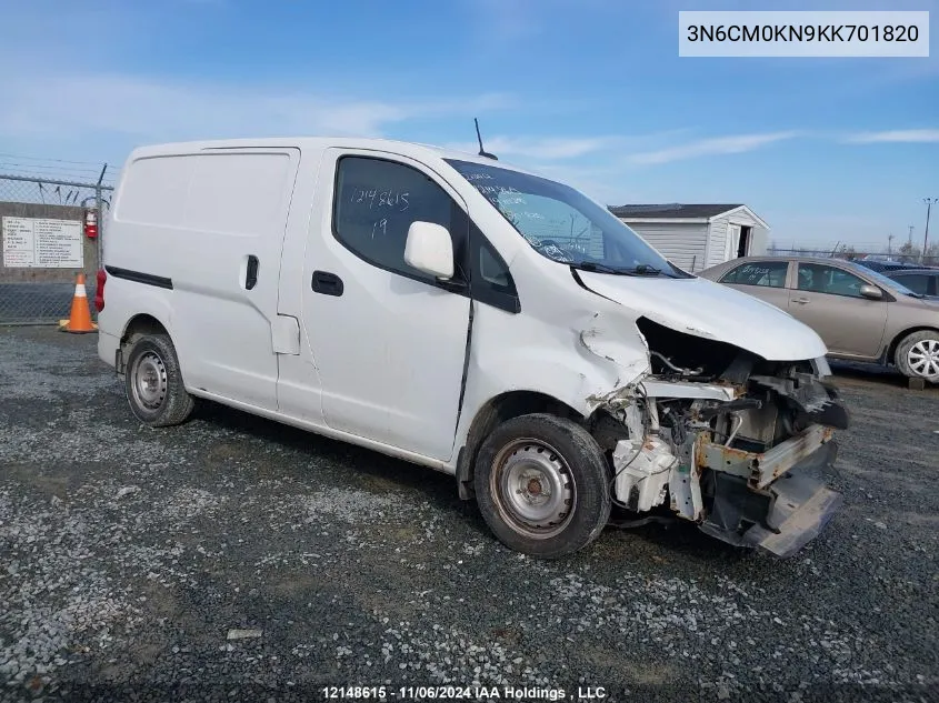 2019 Nissan Nv200 2.5S/2.5Sv VIN: 3N6CM0KN9KK701820 Lot: 12148615