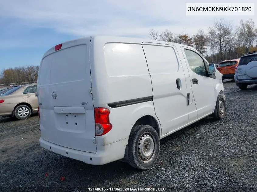 2019 Nissan Nv200 2.5S/2.5Sv VIN: 3N6CM0KN9KK701820 Lot: 12148615