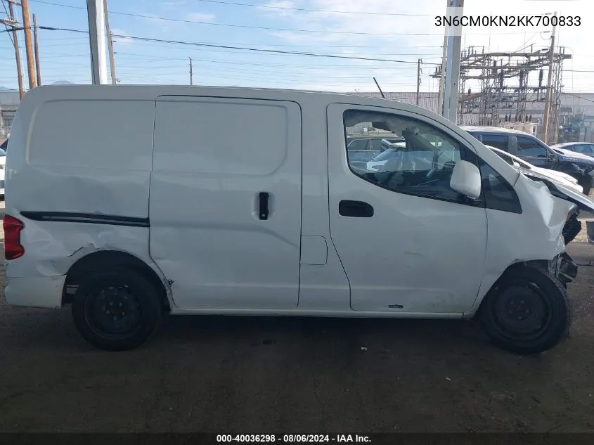 2019 Nissan Nv200 Sv VIN: 3N6CM0KN2KK700833 Lot: 40036298