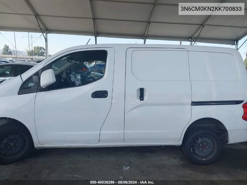 2019 Nissan Nv200 Sv VIN: 3N6CM0KN2KK700833 Lot: 40036298