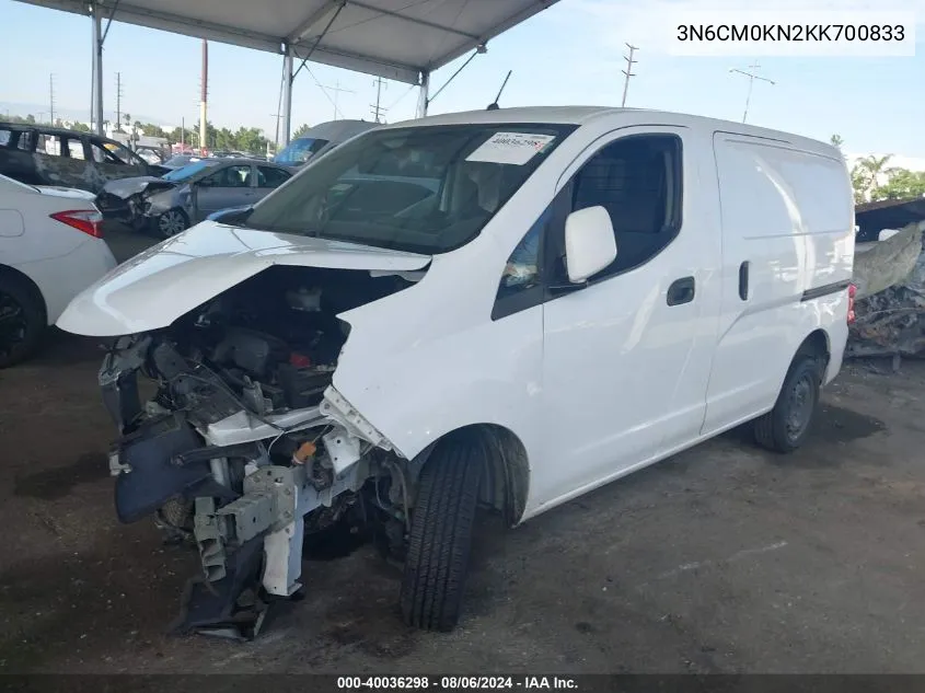 2019 Nissan Nv200 Sv VIN: 3N6CM0KN2KK700833 Lot: 40036298