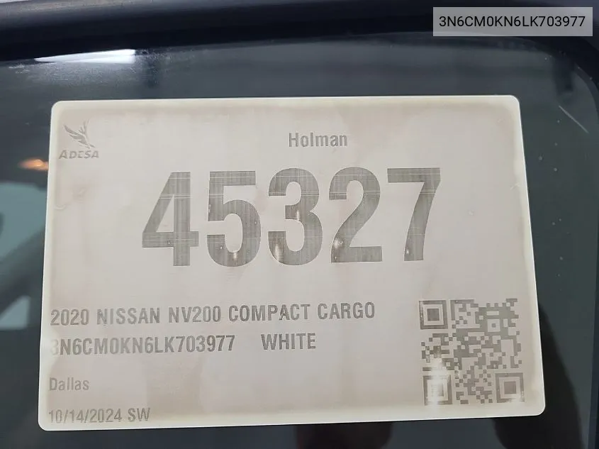 2020 Nissan Nv200 2.5S/2.5Sv VIN: 3N6CM0KN6LK703977 Lot: 40710923