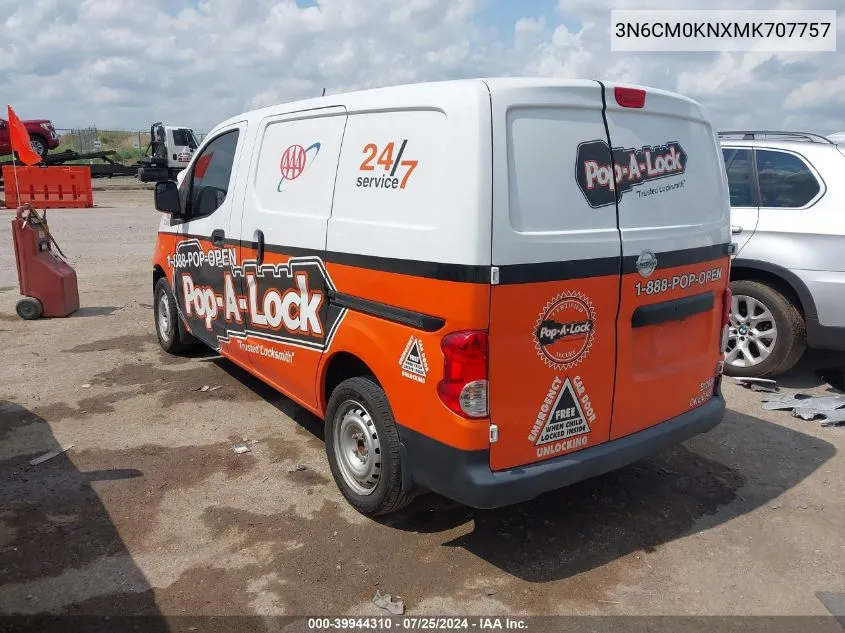 2021 Nissan Nv200 Compact Cargo S Xtronic Cvt VIN: 3N6CM0KNXMK707757 Lot: 39944310