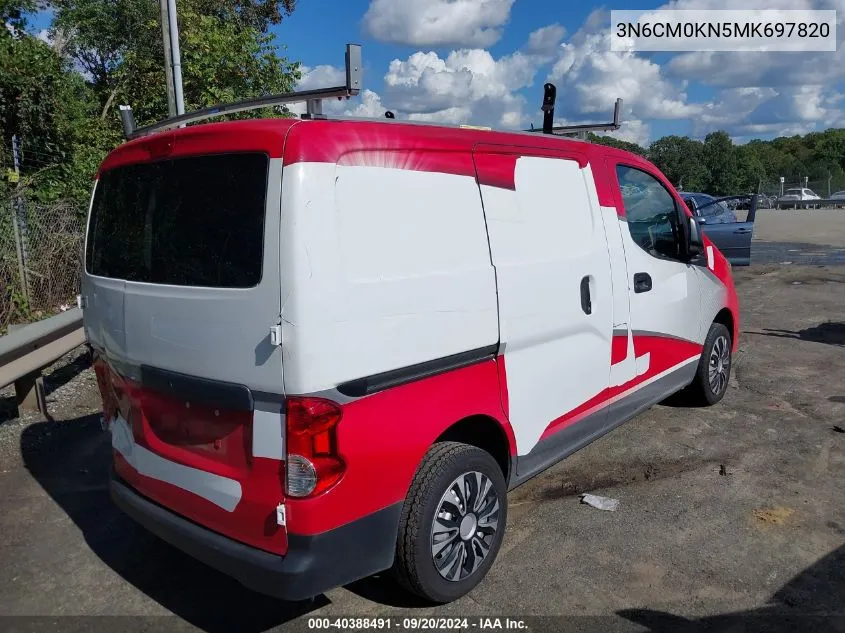 2021 Nissan Nv200 Compact Cargo S Xtronic Cvt VIN: 3N6CM0KN5MK697820 Lot: 40388491