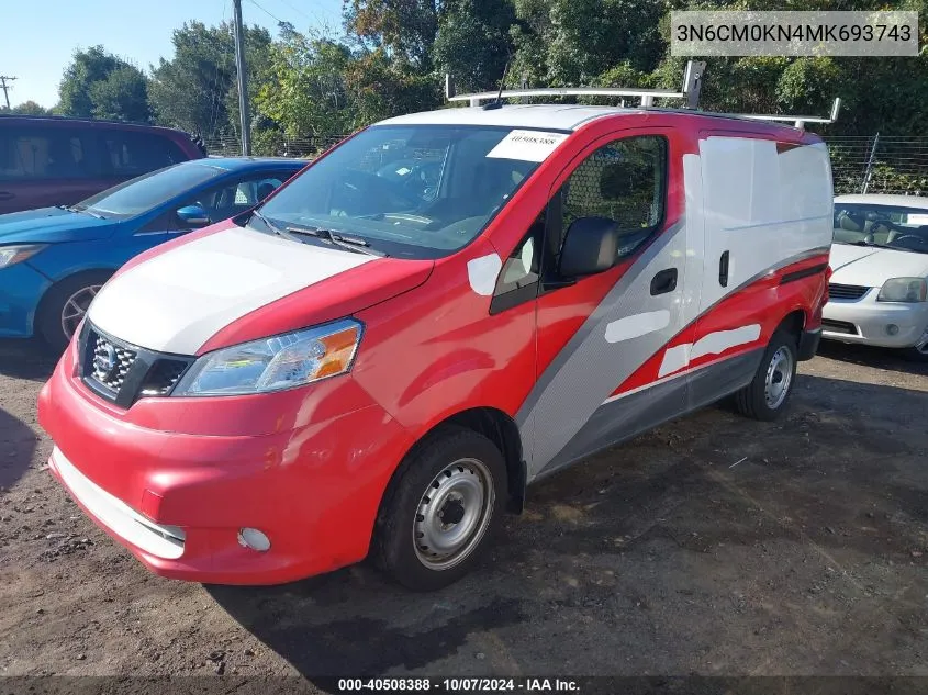 2021 Nissan Nv200 Compact Cargo S Xtronic Cvt VIN: 3N6CM0KN4MK693743 Lot: 40508388