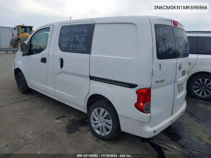 2021 Nissan Nv200 Compact Cargo Sv Xtronic Cvt VIN: 3N6CM0KN1MK698866 Lot: 40745592