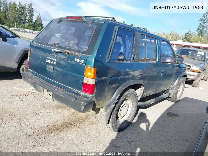 1995 Nissan Pathfinder Le/Se/Xe VIN: JN8HD17Y0SWJ11953 Lot: 40392204