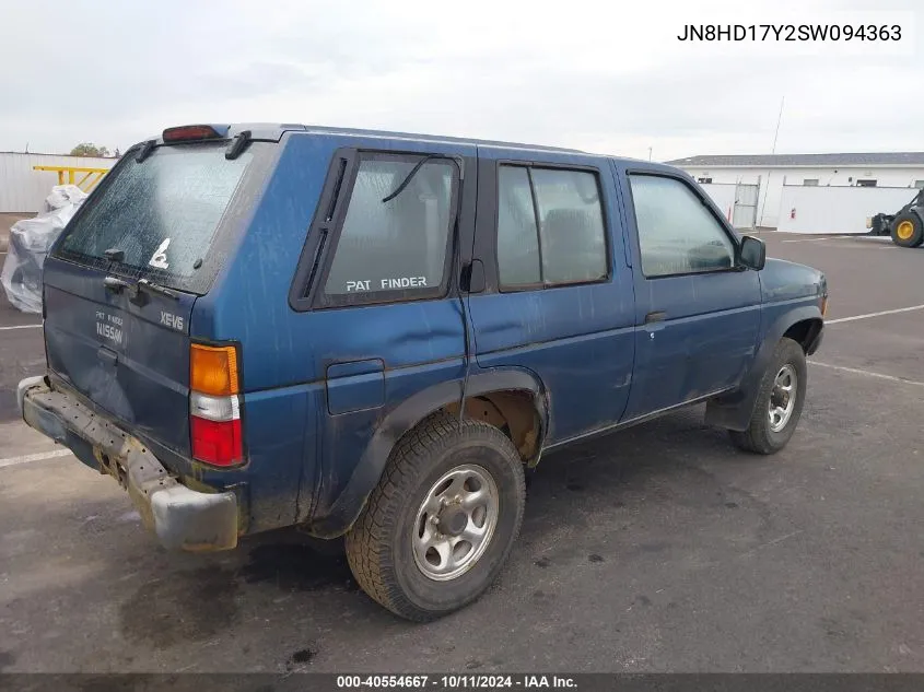 1995 Nissan Pathfinder Le/Se/Xe VIN: JN8HD17Y2SW094363 Lot: 40554667