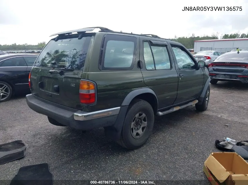 1997 Nissan Pathfinder Le/Se/Xe VIN: JN8AR05Y3VW136575 Lot: 40786736