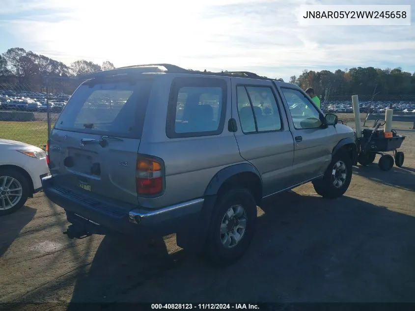 1998 Nissan Pathfinder Le/Se/Xe VIN: JN8AR05Y2WW245658 Lot: 40828123