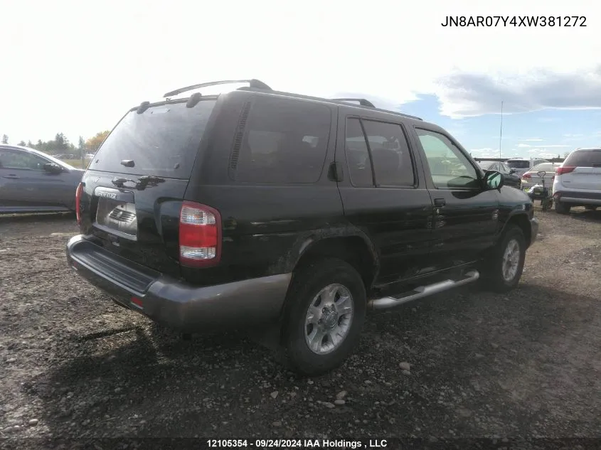 1999 Nissan Pathfinder VIN: JN8AR07Y4XW381272 Lot: 12105354