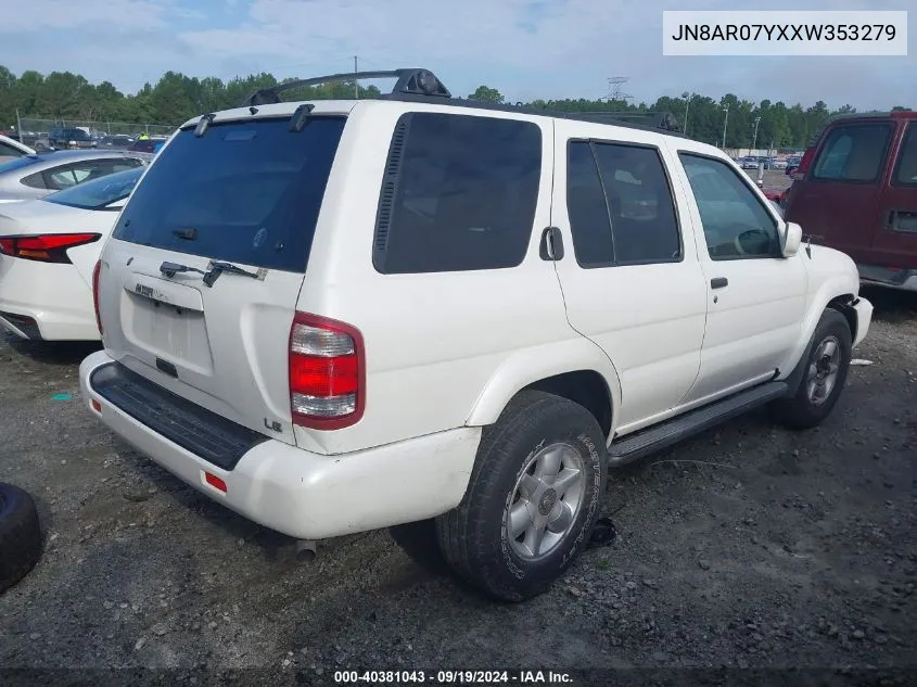 1999 Nissan Pathfinder Le/Se/Xe VIN: JN8AR07YXXW353279 Lot: 40381043