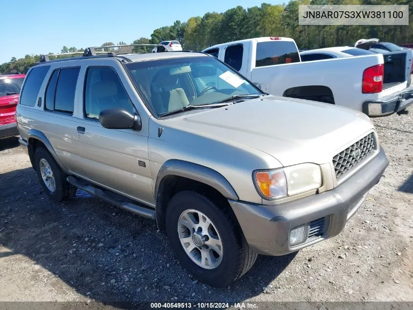 1999 Nissan Pathfinder Le/Se/Xe VIN: JN8AR07S3XW381100 Lot: 40549513