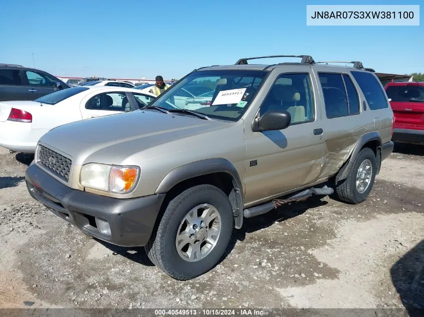 1999 Nissan Pathfinder Le/Se/Xe VIN: JN8AR07S3XW381100 Lot: 40549513