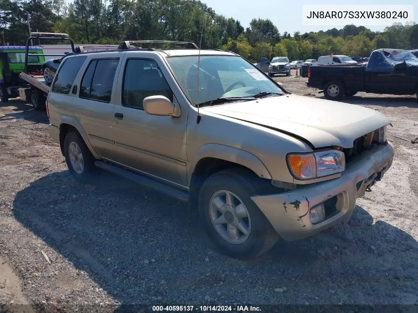 1999 Nissan Pathfinder Le/Se/Xe VIN: JN8AR07S3XW380240 Lot: 40595137