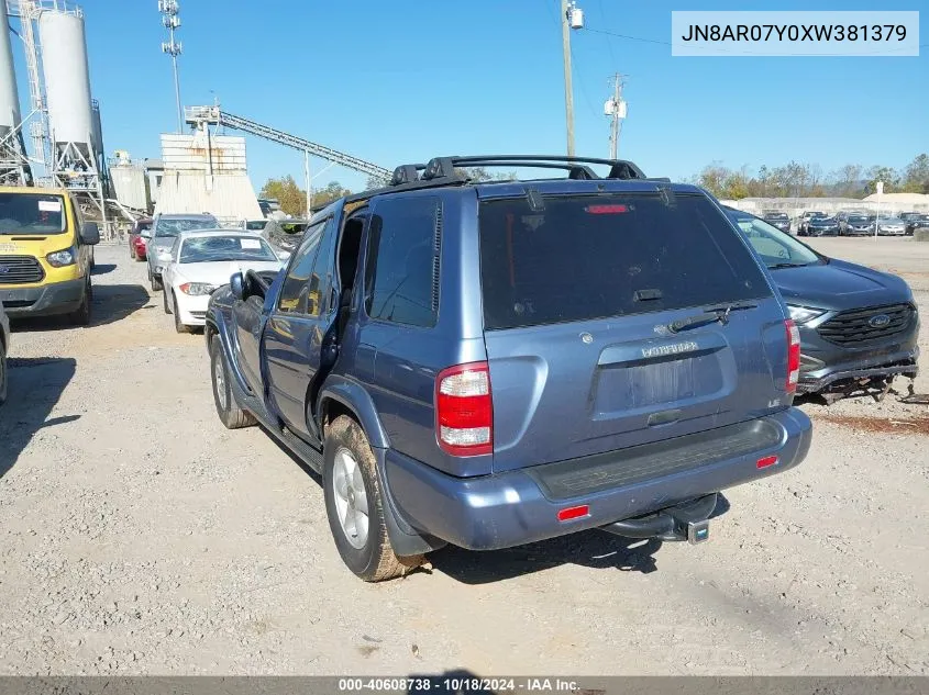 1999 Nissan Pathfinder Le/Se/Xe VIN: JN8AR07Y0XW381379 Lot: 40608738