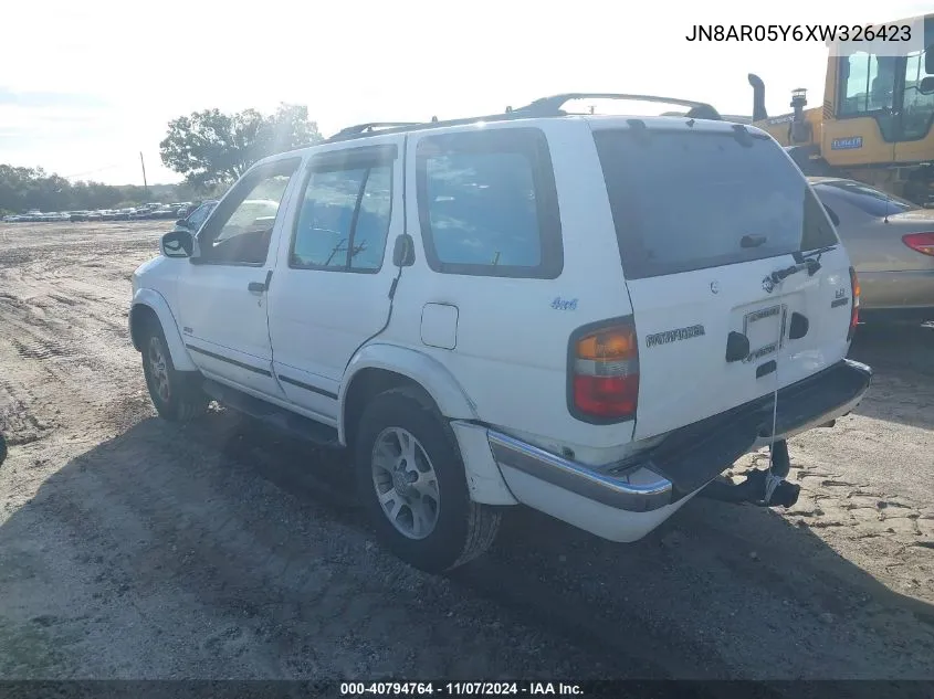 1999 Nissan Pathfinder Le/Se/Xe VIN: JN8AR05Y6XW326423 Lot: 40794764