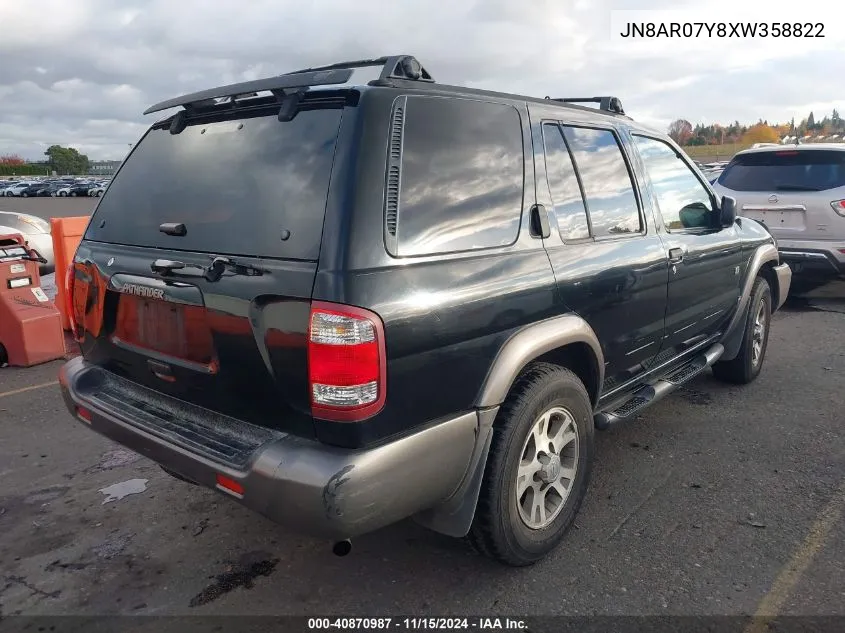 1999 Nissan Pathfinder Le/Se/Xe VIN: JN8AR07Y8XW358822 Lot: 40870987