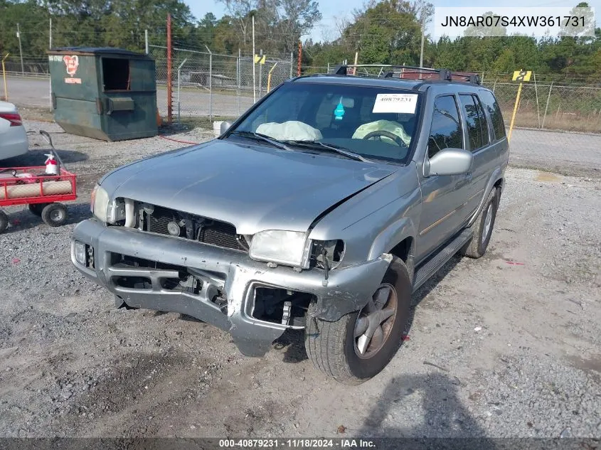 1999 Nissan Pathfinder Le/Se/Xe VIN: JN8AR07S4XW361731 Lot: 40879231