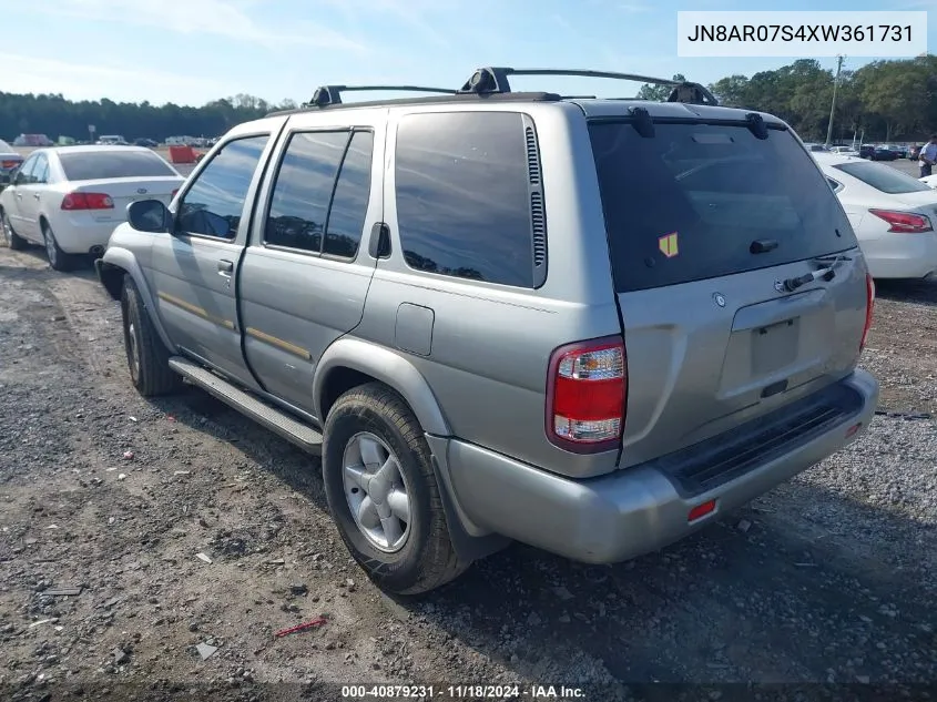 1999 Nissan Pathfinder Le/Se/Xe VIN: JN8AR07S4XW361731 Lot: 40879231