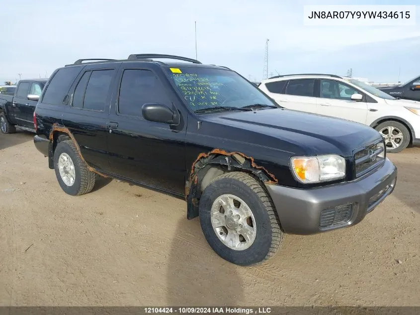 2000 Nissan Pathfinder VIN: JN8AR07Y9YW434615 Lot: 12104424